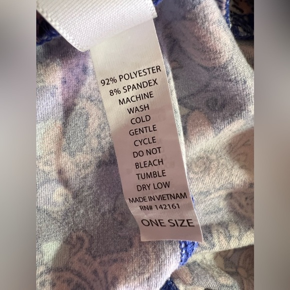 LuLaRoe OS Leggings Floral Purple Teal one size elastic waist - Picture 16 of 16